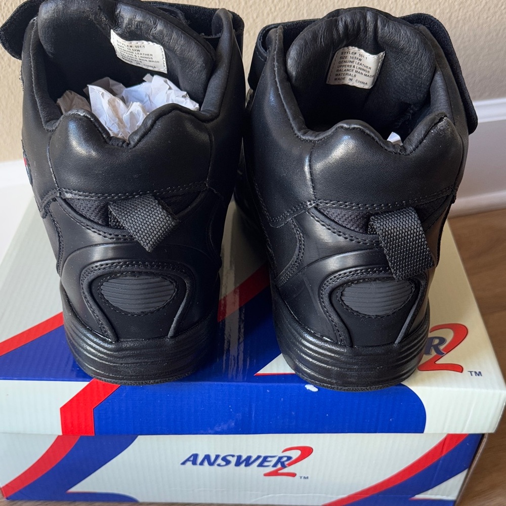 Answer 2 New Men’s Black High Top Sneakers - Picture 3 of 8
